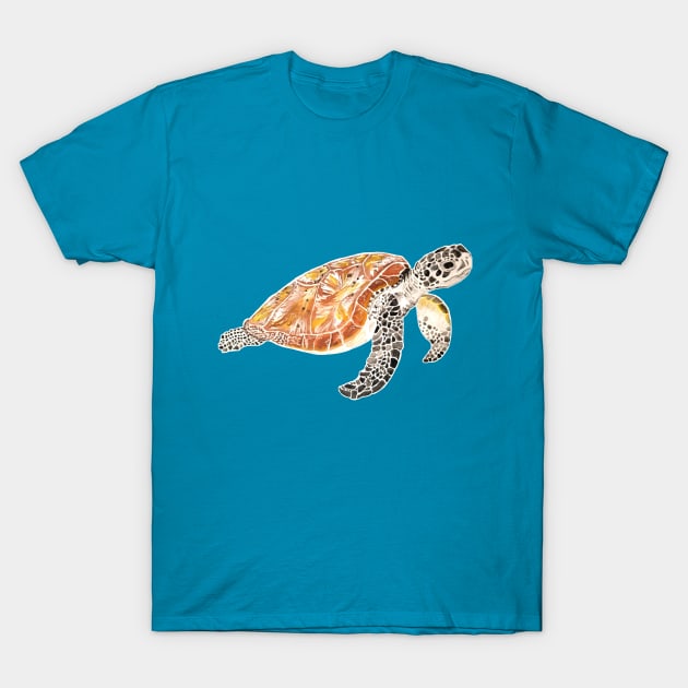 Sea Turtle Watercolor T-Shirt by wyckedguitarist